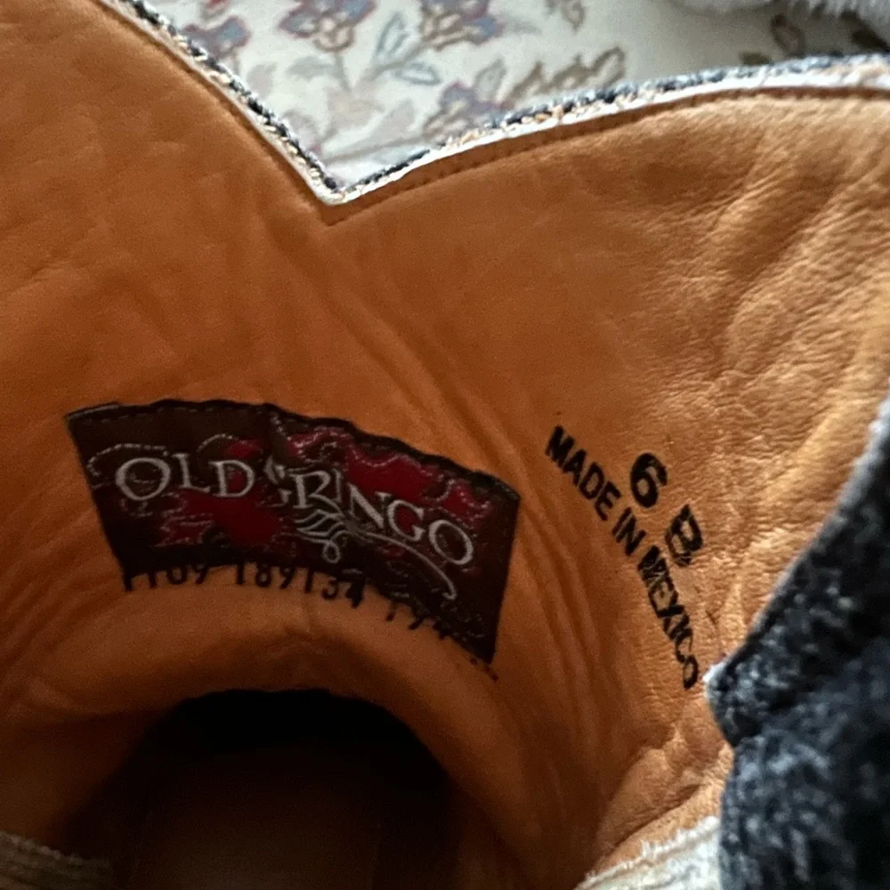 Handmade, Vintage Old Gringo Boots. Round toe size 6M. Black w cream Free People - Picture 5 of 13